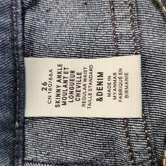 & Denim (H&M), Size 26 Skinny Ankle Jeans, Dark Wash, EUC - Picture 2 of 10